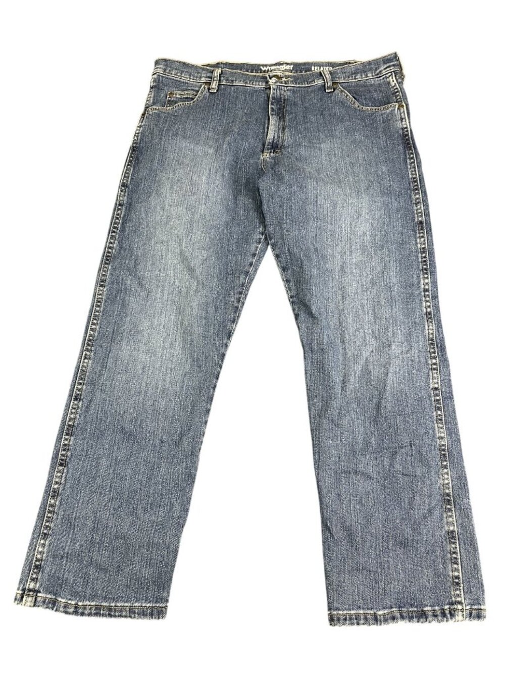 Wrangler Mens Relaxed Fit Blue Denim Jeans 38x29